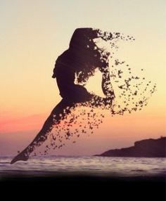 A silhouette suggesting gentle movement